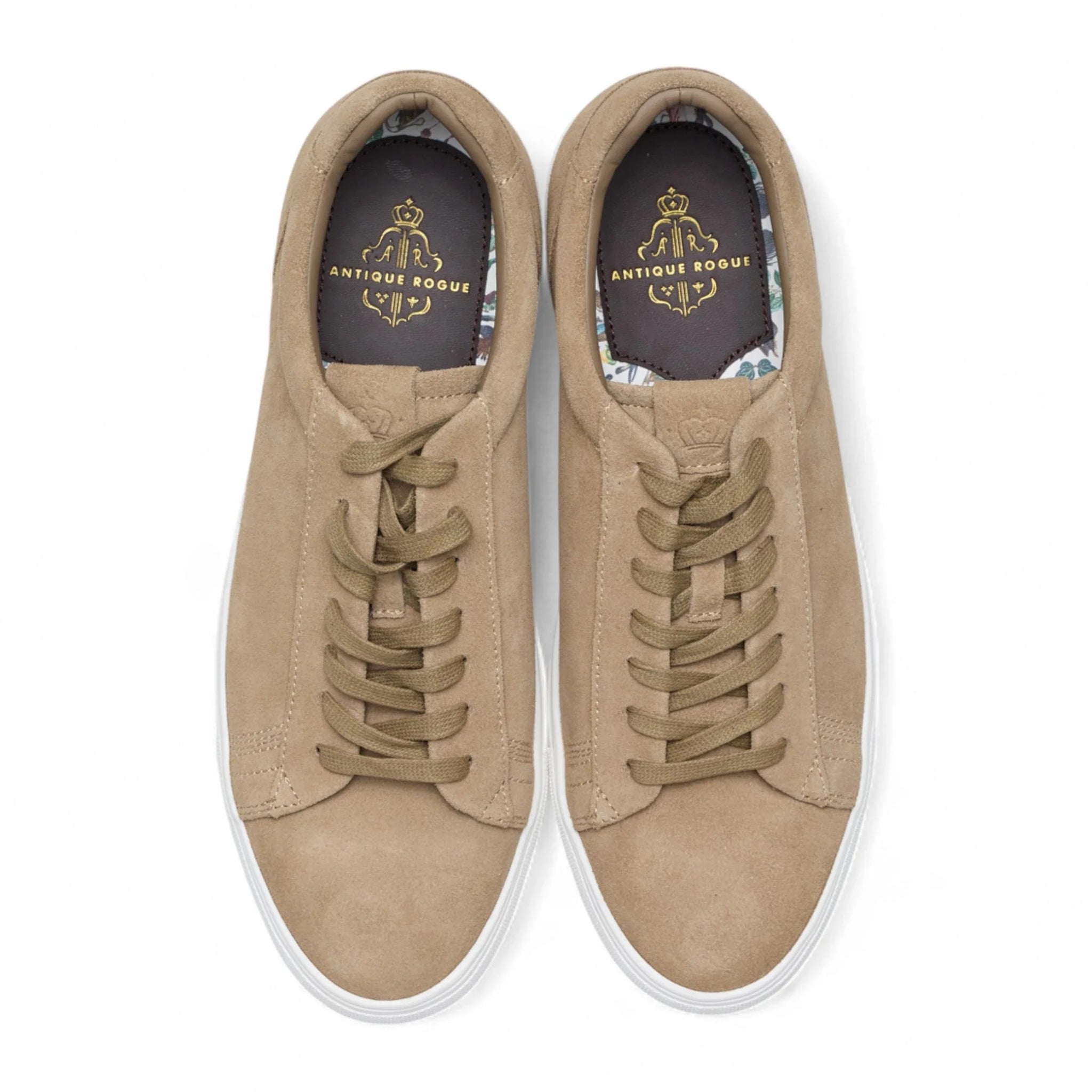 Baskets décontractées à lacets en cuir suédé gris pierre pour homme