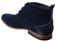 Mens Suede Desert Ankle Red Grey Brown Blue Boots Shoes Smart Casual Leather Laced
