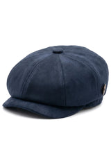 Casquette gavroche Gatsby classique vintage en daim pour homme, 8 panneaux, bleu marine