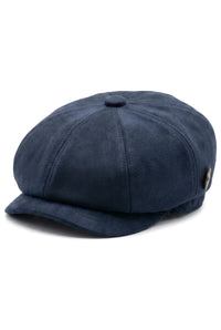 Casquette gavroche Gatsby classique vintage en daim pour homme, 8 panneaux, bleu marine