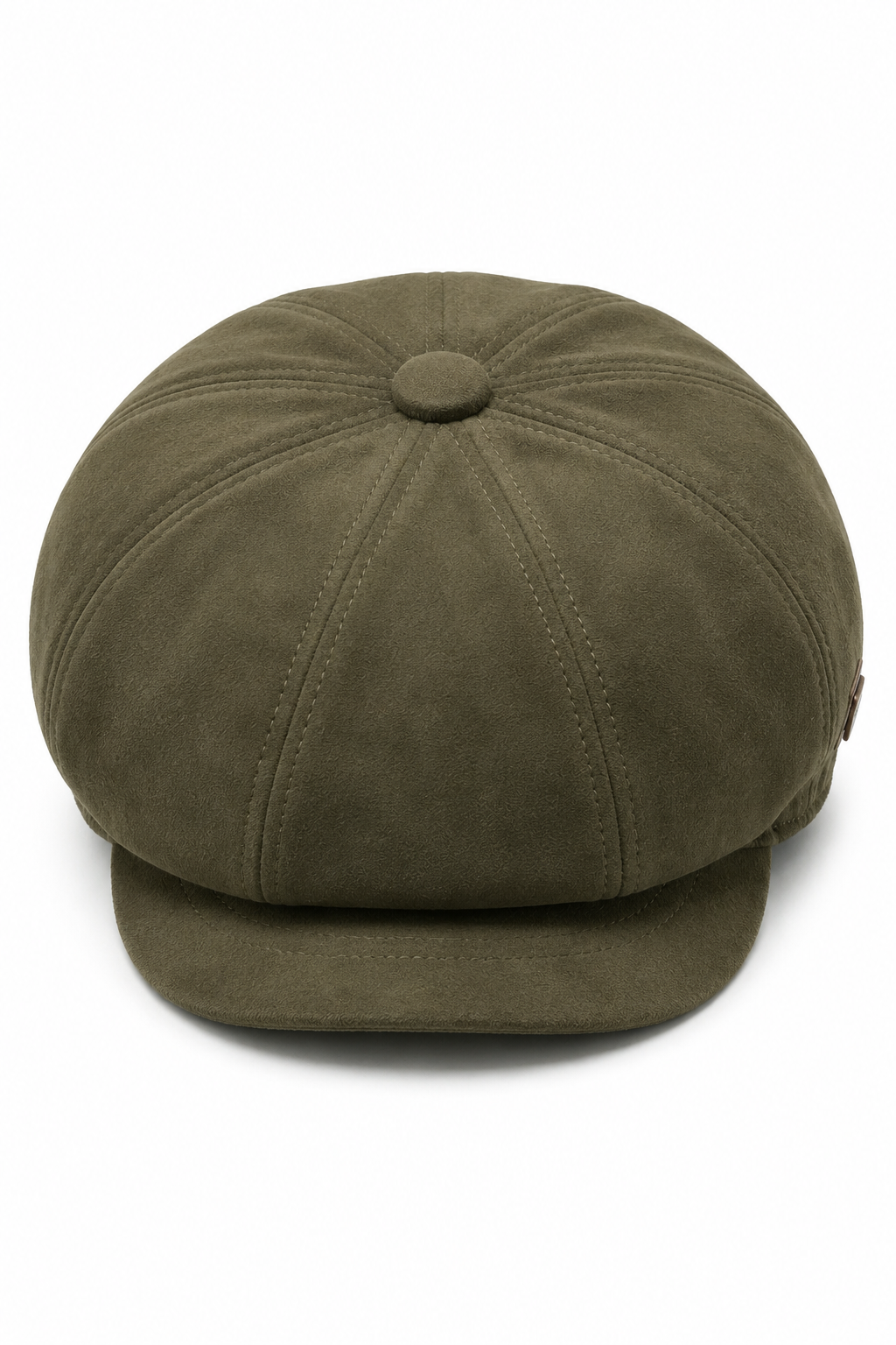 Casquette gavroche Gatsby classique vintage en daim pour homme, 8 panneaux - Olive