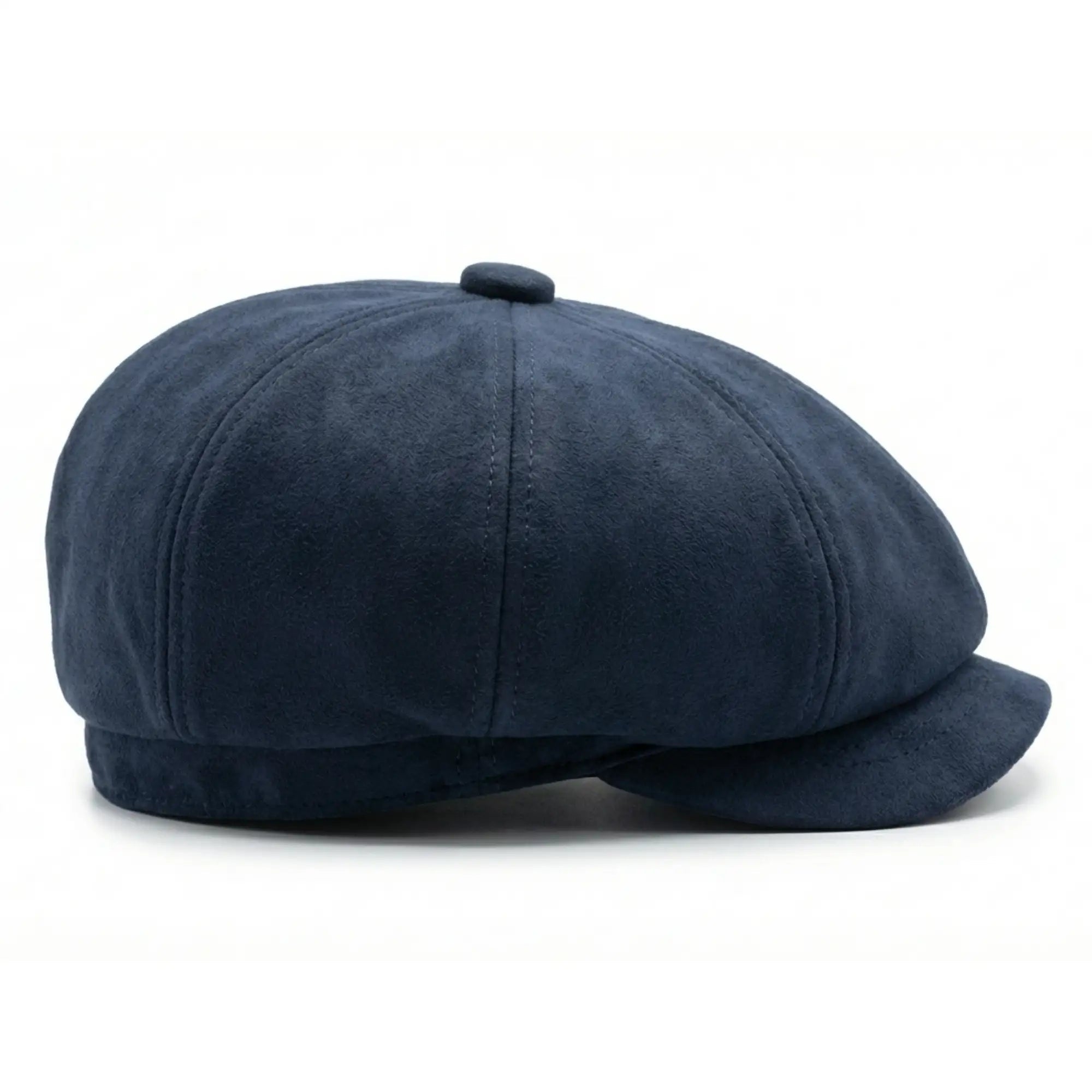 Casquette gavroche Gatsby classique vintage en daim pour homme, 8 panneaux, bleu marine