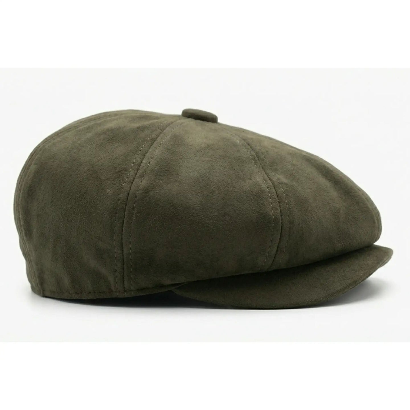 Casquette gavroche Gatsby classique vintage en daim pour homme, 8 panneaux - Olive