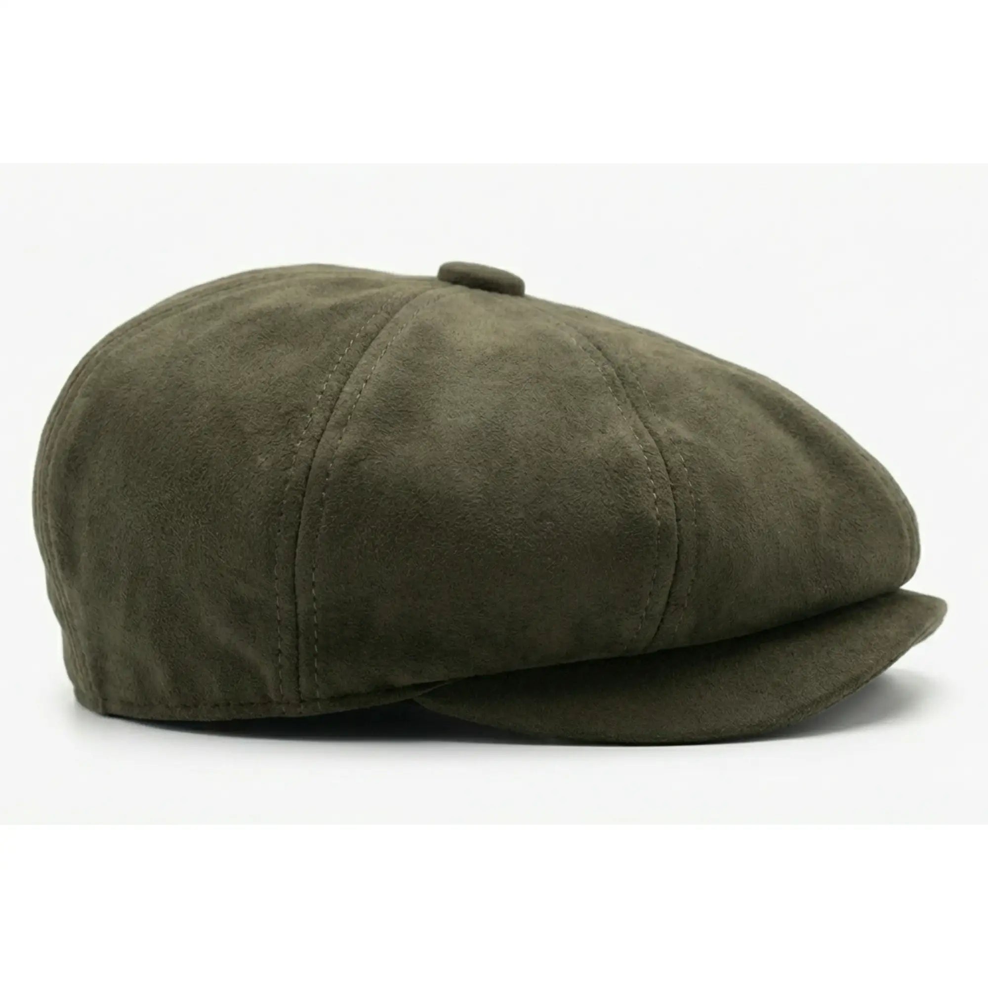 Casquette gavroche Gatsby classique vintage en daim pour homme, 8 panneaux - Olive
