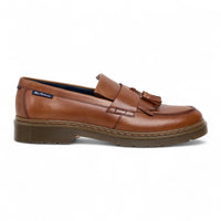 Mocassins à pampilles en cuir marron clair pour hommes