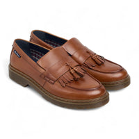 Mocassins à pampilles en cuir marron clair pour hommes