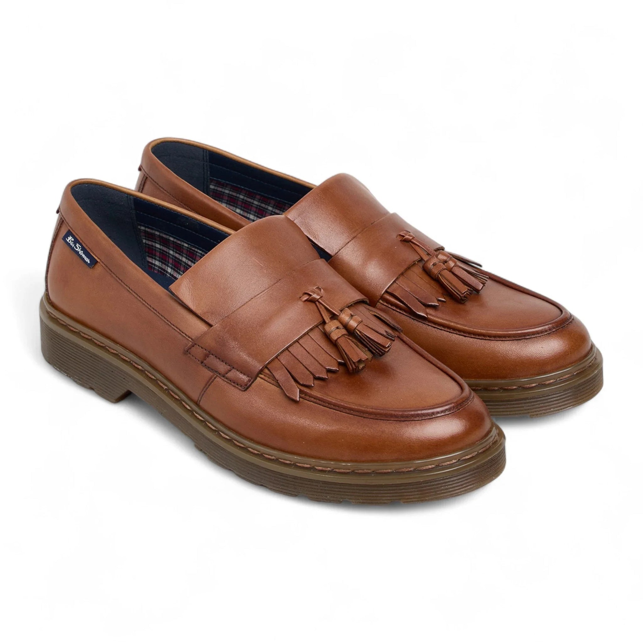 Mocassins à pampilles en cuir marron clair pour hommes