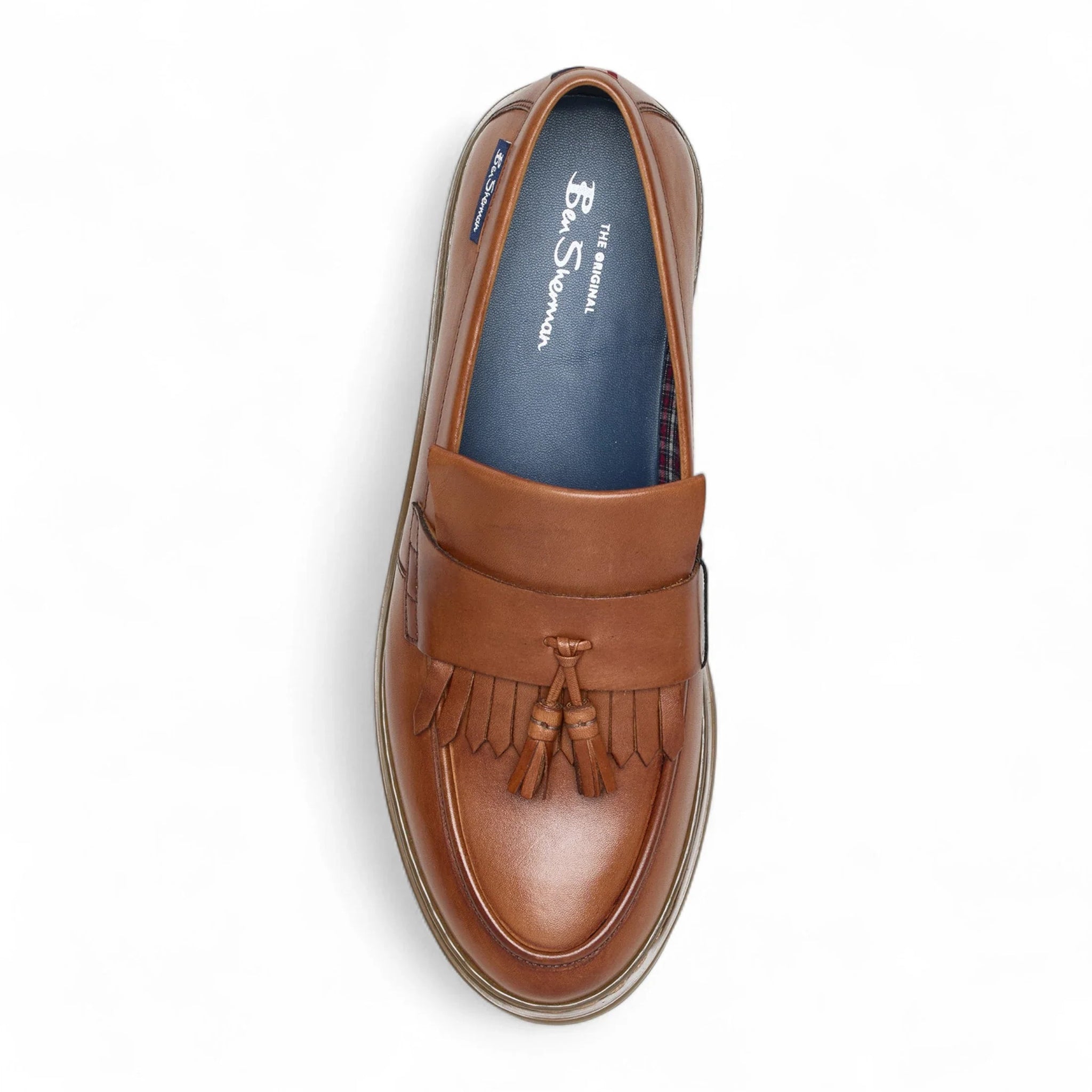 Mocassins à pampilles en cuir marron clair pour hommes