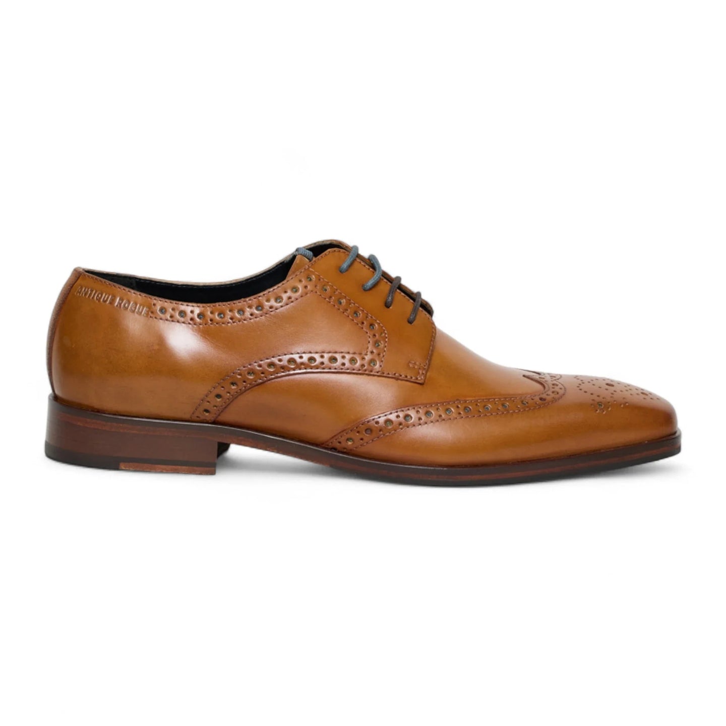 Chaussures brogues classiques à lacets en cuir marron clair pour hommes