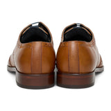 Chaussures brogues classiques à lacets en cuir marron clair pour hommes