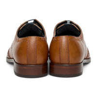 Chaussures brogues classiques à lacets en cuir marron clair pour hommes