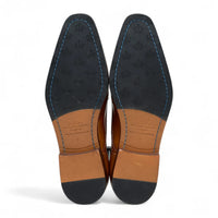 Chaussures brogues classiques à lacets en cuir marron clair pour hommes