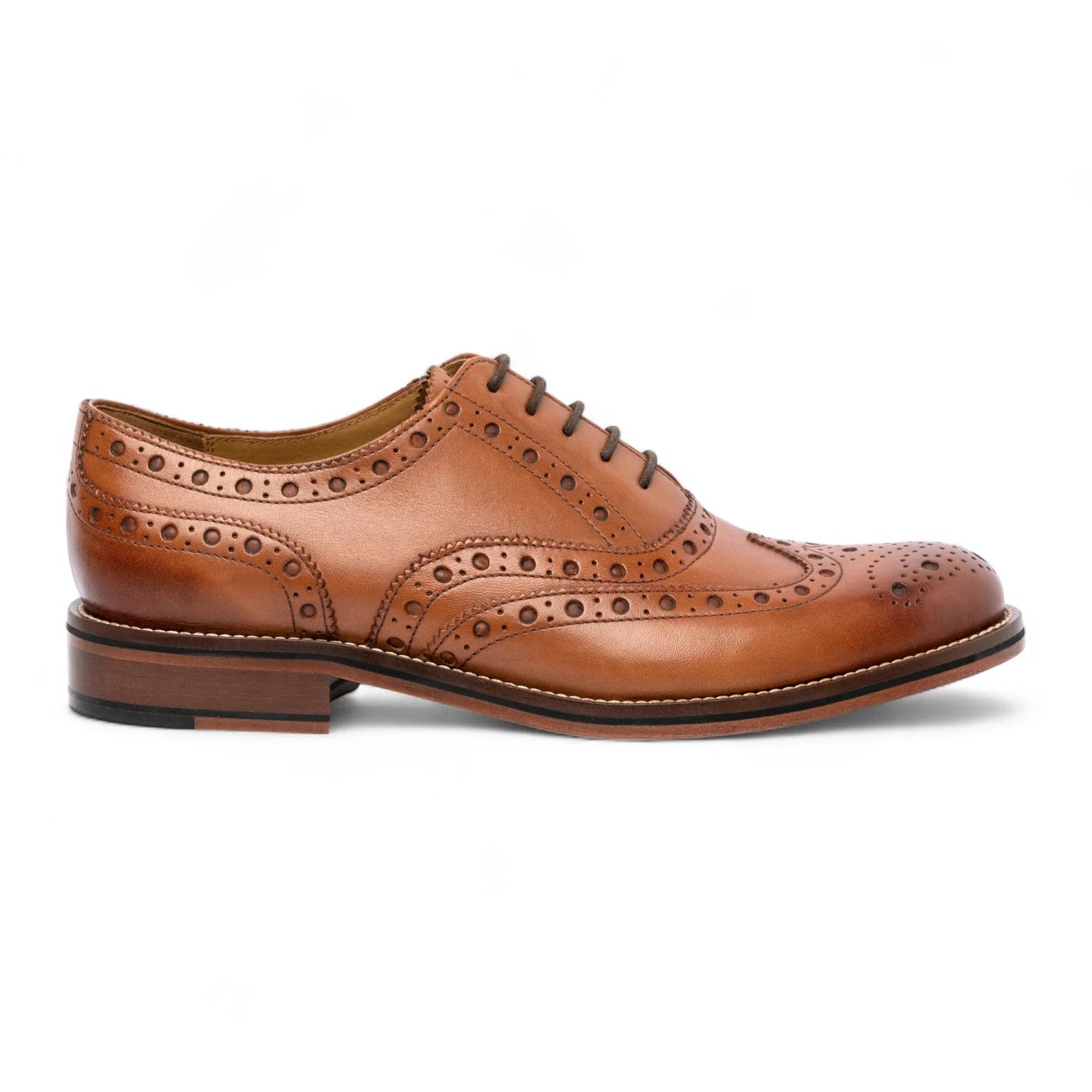 Chaussures Oxford à bout golf en cuir marron clair pour homme