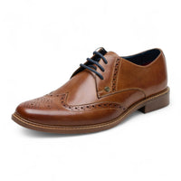 Chaussures habillées Oxford à bout golf en cuir fauve pour hommes