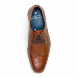Chaussures habillées Oxford à bout golf en cuir fauve pour hommes