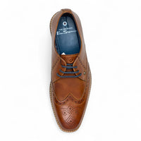Chaussures habillées Oxford à bout golf en cuir fauve pour hommes