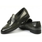 Mocassins à enfiler pour hommes, à pampilles et finition brillante