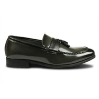 Mocassins à enfiler pour hommes, à pampilles et finition brillante