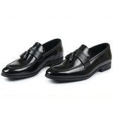 Mocassins à enfiler pour hommes, à pampilles et finition brillante