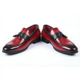 Mocassins à enfiler pour hommes, à pampilles et finition brillante