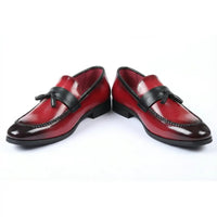 Mocassins à enfiler pour hommes, à pampilles et finition brillante