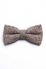 Nœud papillon en tweed taupe pour homme