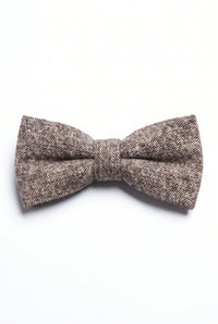 Nœud papillon en tweed taupe pour homme