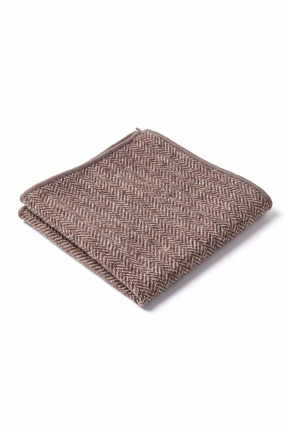 Pochette de costume pour homme en tweed taupe mélangé laine