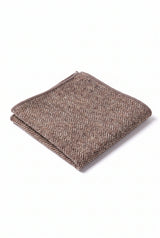 Pochette de costume pour homme en tweed taupe mélangé laine