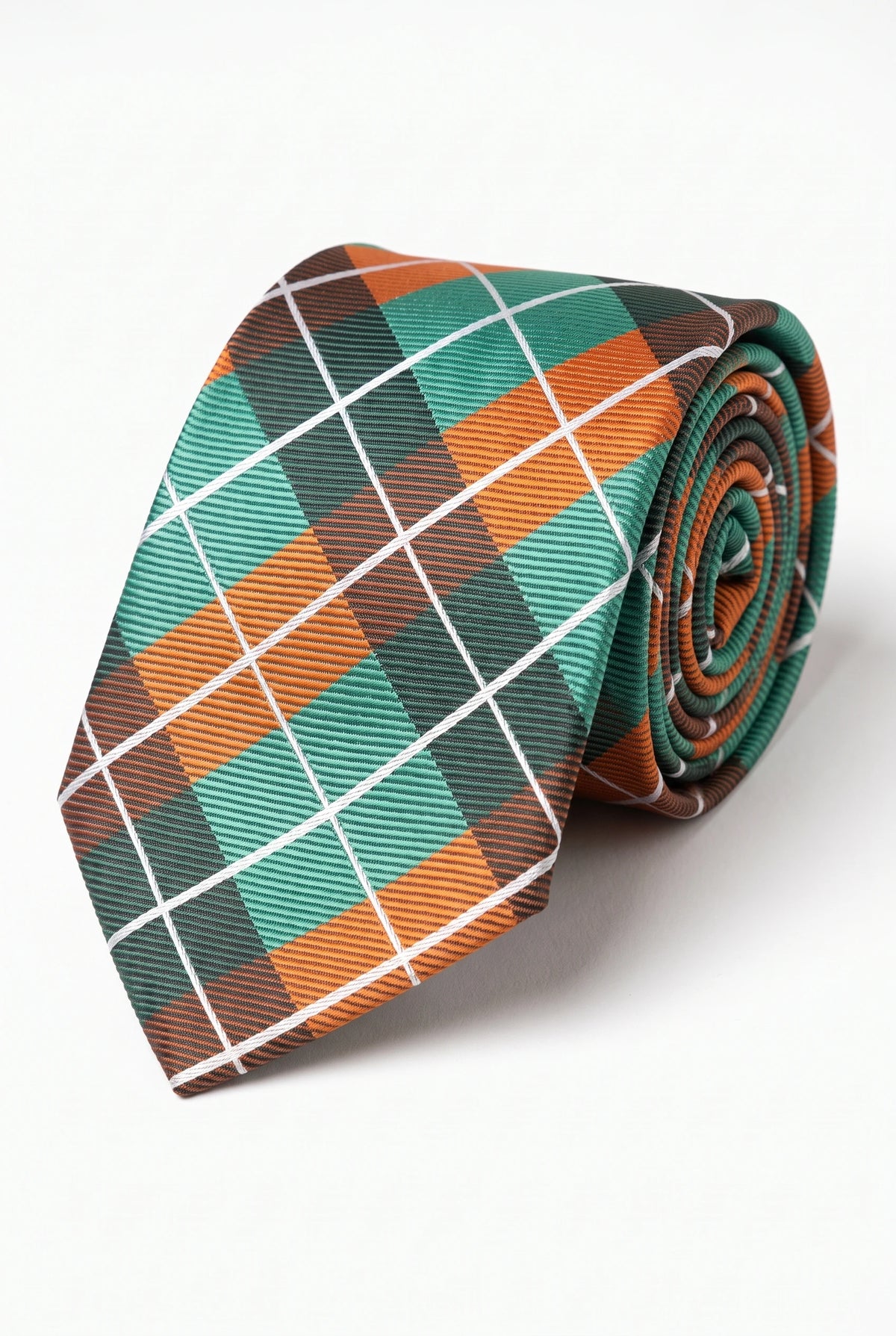 Cravate à carreaux turquoise pour homme