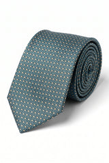 Cravate tissée texturée bleu sarcelle pour homme