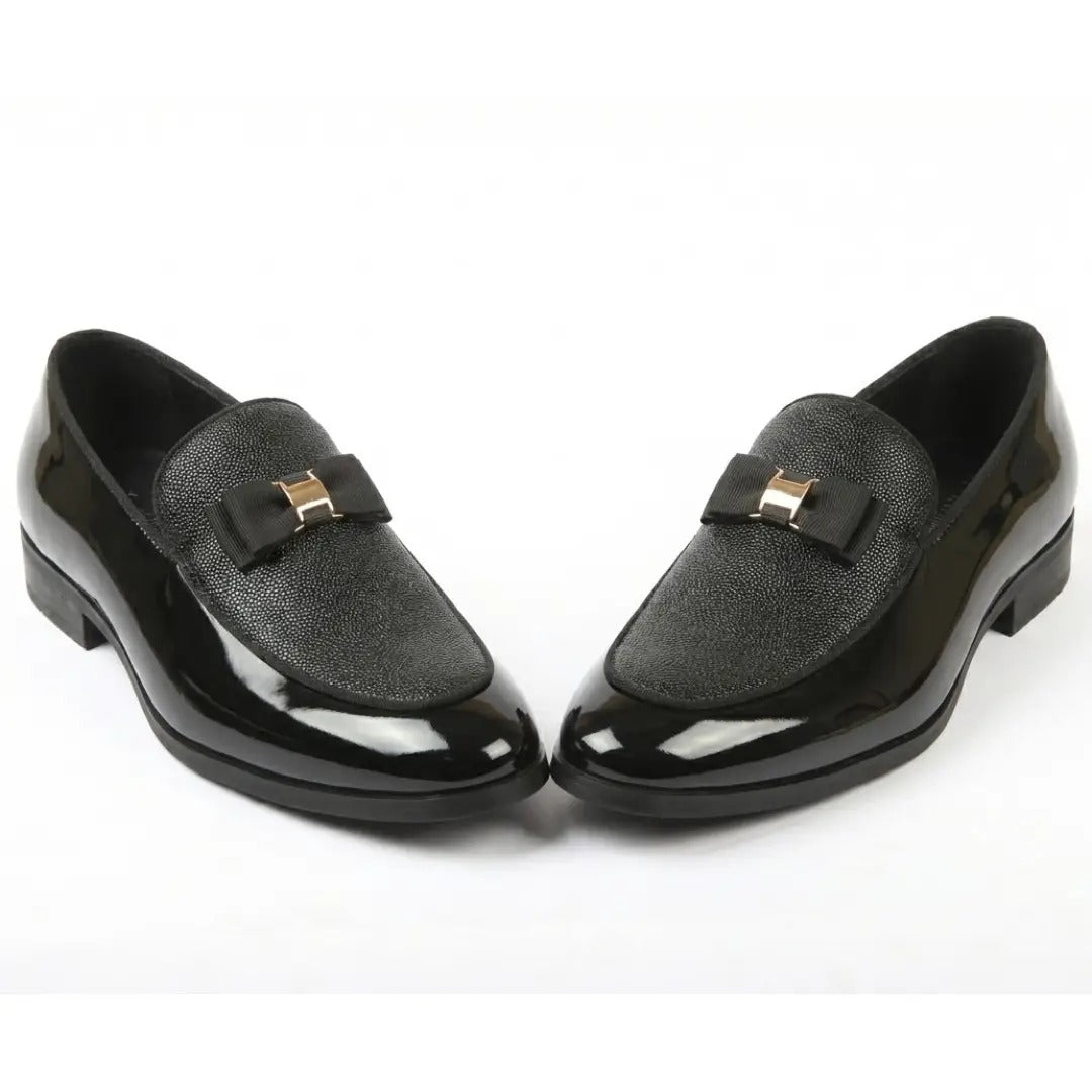 Mocassins à boucle emblématique texturée pour hommes