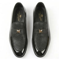 Mocassins à boucle emblématique texturée pour hommes
