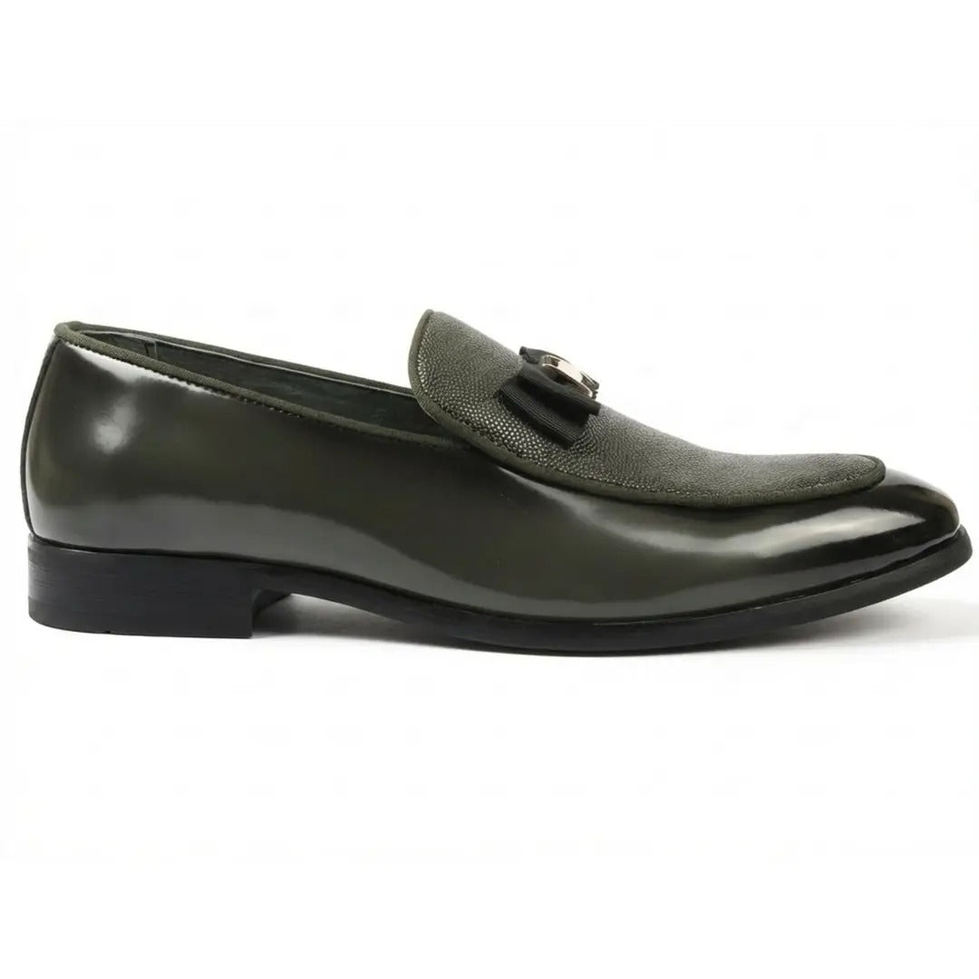Mocassins à boucle emblématique texturée pour hommes