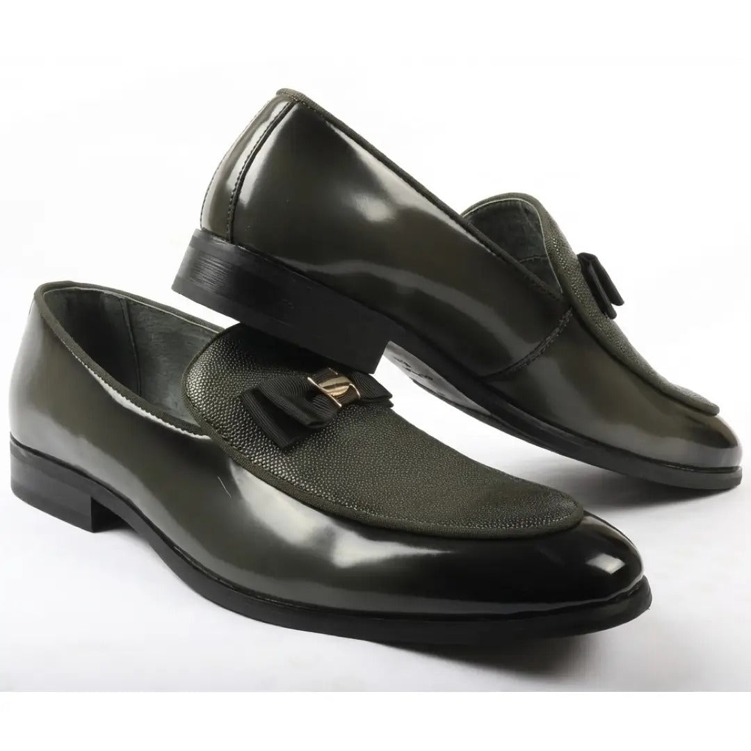 Mocassins à boucle emblématique texturée pour hommes