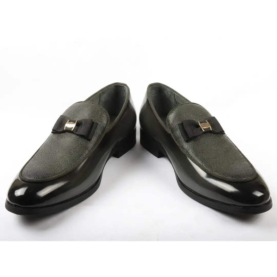 Mocassins à boucle emblématique texturée pour hommes