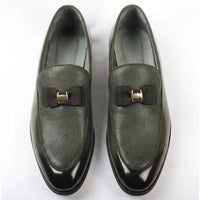 Mocassins à boucle emblématique texturée pour hommes