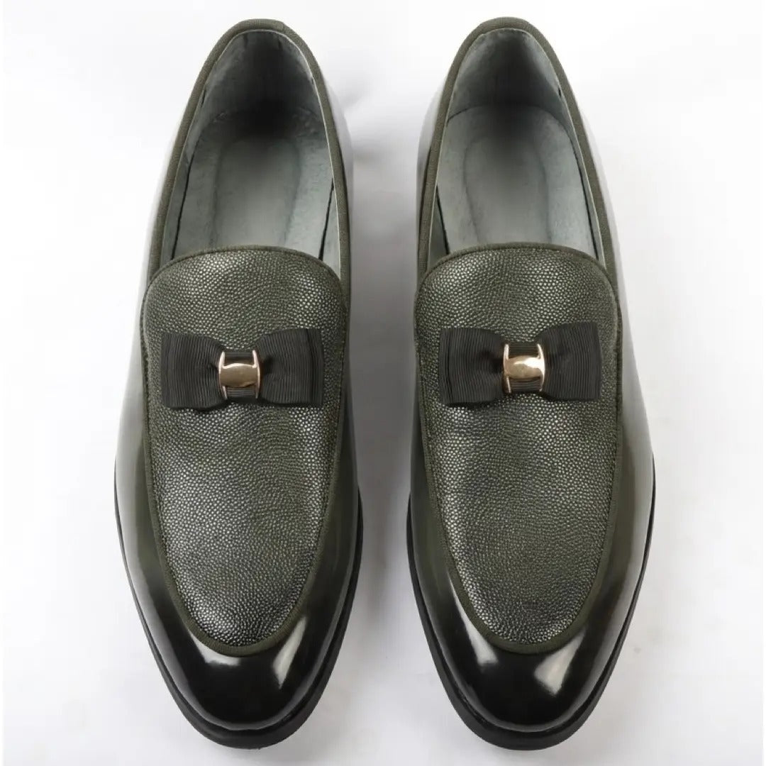 Mocassins à boucle emblématique texturée pour hommes