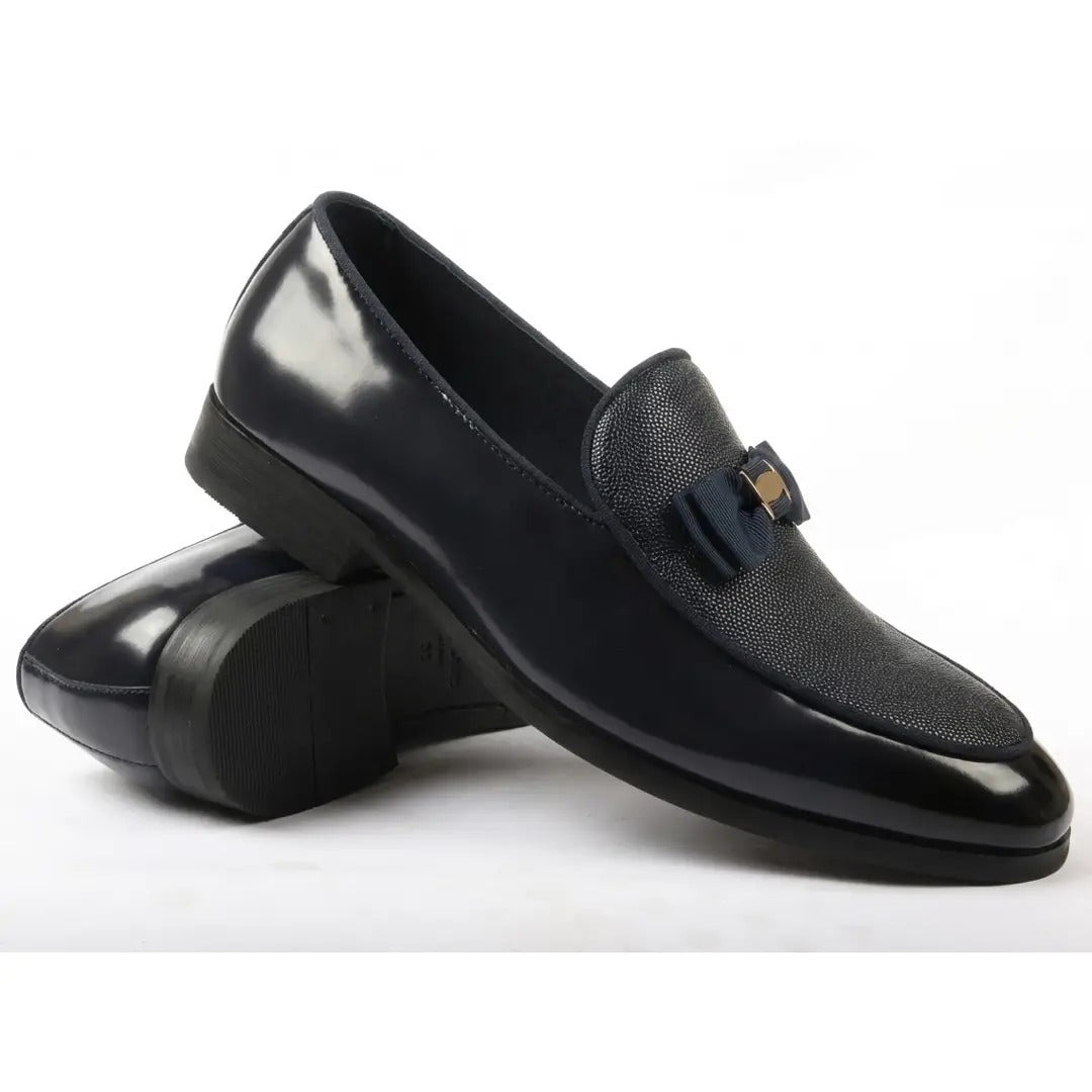 Mocassins à boucle emblématique texturée pour hommes