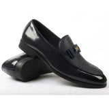 Mocassins à boucle emblématique texturée pour hommes