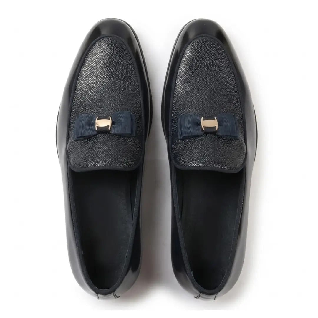 Mocassins à boucle emblématique texturée pour hommes