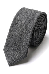 Ensemble cravate et pochette pour homme - Tweed gris STZ23, Taille unique