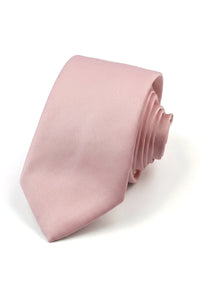 Cravate et mouchoir de poche pour homme, cravate en satin de soie rose poudré clair pêche