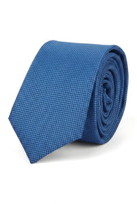Cravate unie formelle pour homme, avec pochette et carré assorti - Bleu