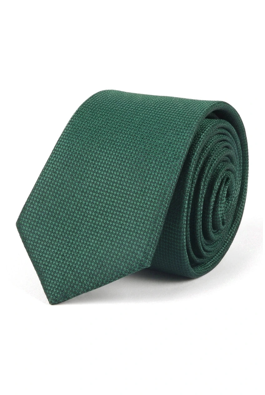 Cravate unie pour homme, avec pochette et motif carré - Vert