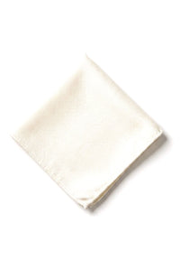 Cravate unie formelle pour homme, avec pochette et motif carré - Ivoire