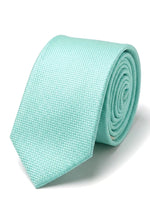 Cravate unie formelle pour homme, avec pochette et étui - Menthe