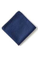 Cravate unie formelle pour homme, avec pochette et motif carré - Bleu marine