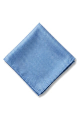 Cravate unie formelle pour homme, avec pochette et motif carré - Bleu ciel