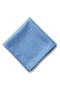 Cravate unie formelle pour homme, avec pochette et motif carré - Bleu ciel